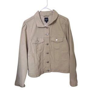 Gap Womens Beige Corduroy Jacket XL Cotton Blend